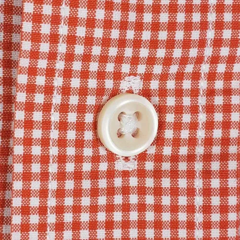 Polo Ralph Lauren Oxford Shirt Mens Size Large Button Down Orange Gingham